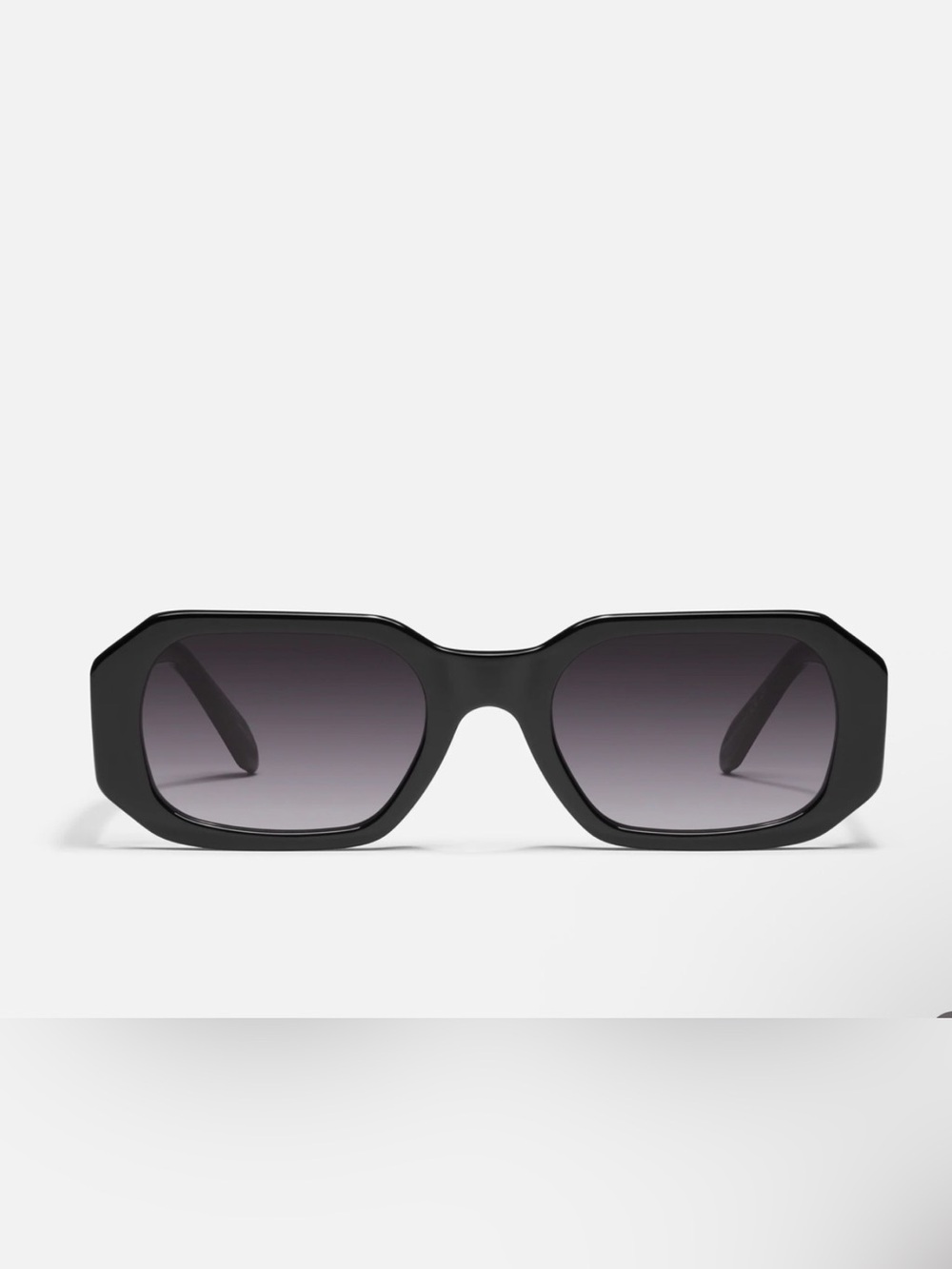 Quay HYPED UP Black Fame / Smoke Lens Geometric Narrow Sunglasses - Picture 2 of 9